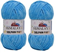 Himalaya Dolphin Baby Yarn 100% MicroPolyester Lot of 2 skn 264 Yards 2x100gram  - £11.92 GBP