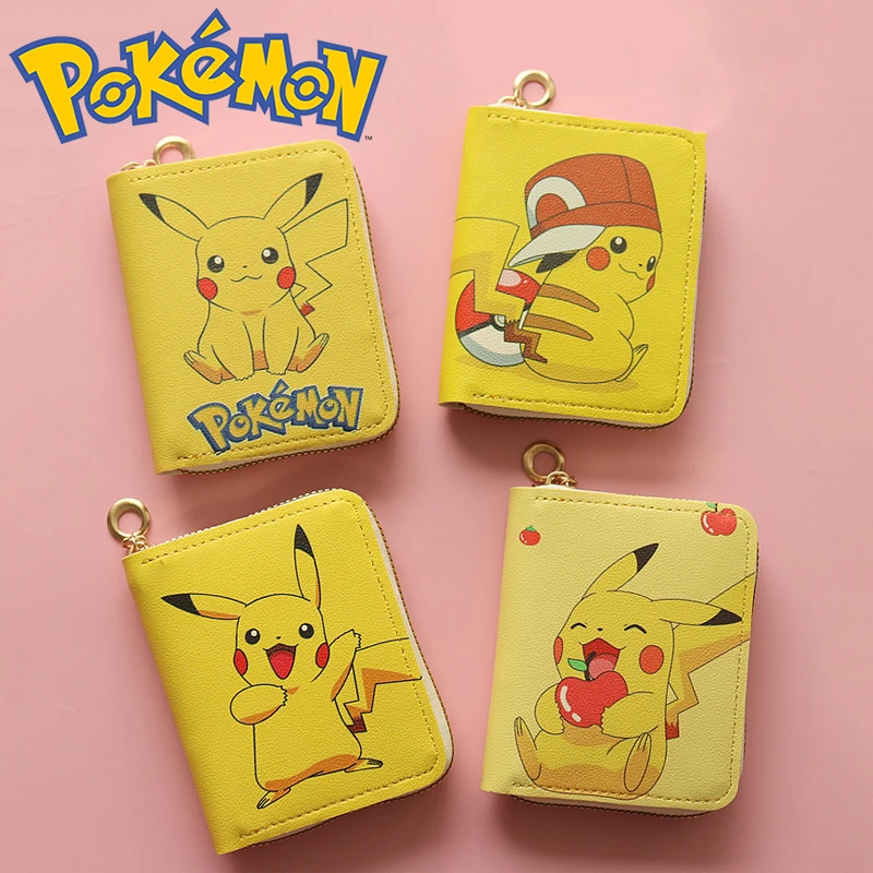 Pokemon Pikachu Wallets Cute Anime Figures PU Coin Purse Money Bag Card Holder - £12.64 GBP