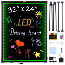 VEVOR LED Message Writing Board, 32"x24" with 8 Fluorescent Chalk Markers  - $47.99