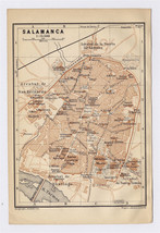 1898 ORIGINAL ANTIQUE MAP OF SALAMANCA / CASTILE AND LEON / SPAIN - $24.59