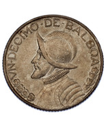 1930 Panama 1/10 Balboa Silver coin in AU Condition KM #10.1 - $786.85 MXN