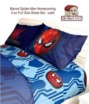 Marvel Spiderman Homecoming 4 pc Full Size Sheet Set - used, great condition - £19.57 GBP