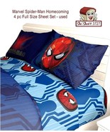 Marvel Spiderman Homecoming 4 pc Full Size Sheet Set - used, great condi... - £19.62 GBP