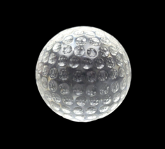 Oleg Cassini Crystal Glass Golf Ball Paperweight Clear Signed 3&quot; - £11.87 GBP