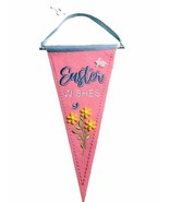 Way to Celebrate Easter Wishes Pink Felt Hanging Pennant, 18&quot; Embroidere... - $29.58