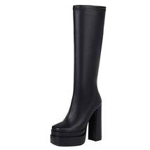 luxury brand designer women shoes autumn winter chelsea chunky heel female doubl - £93.01 GBP