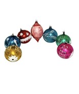 Vintage West Germany Blown Glass Christmas Ornament Hand Decorated 3 3/8&quot; - $23.75