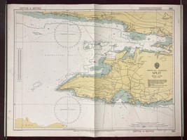 Nautical Chart Split Croatia Coast Adriatic Yugoslavia No 269 1971 - £50.31 GBP