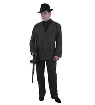 Gangster Suit Black With White Pin Stripes Halloween Costume Adult Large 42-44 - £43.66 GBP