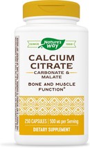 Nature&#39;s Way Calcium Citrate - 500 mg Calcium per 2-Capsule Serving - for Bone H - £39.16 GBP