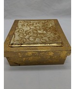 Gold Square Paperboard Box In Scroll Design 6&quot; X 6&quot; X 2 1/2&quot; - €8,49 EUR