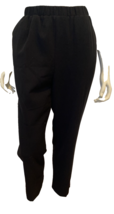 Alison Daley Black Elastic Waist Pull On Straight Leg Pants Size 12 - €10,57 EUR
