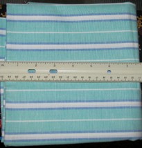 PALE GREEN BLUE &amp; White Oxford Cloth Cotton Fabric 3/4 yd x 60 in wide - $94.58 MXN
