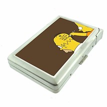 Insert Brain Here Em1 Hip Silver Cigarette Case With Built In Lighter 4.... - $12.95