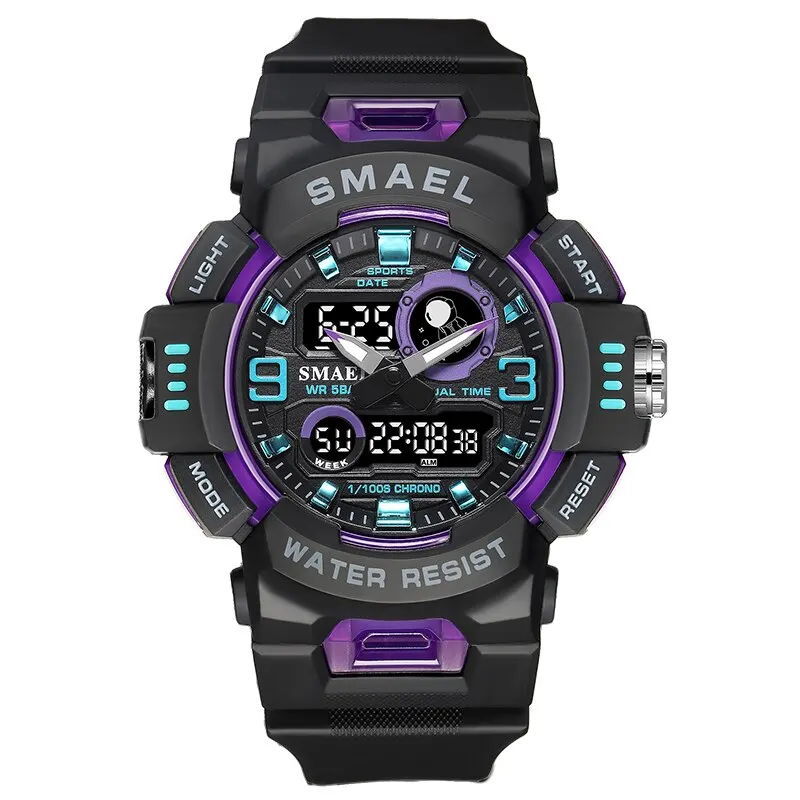 SMAEL   Digital Watch LED 50m Waterproof  Wristwatch Male Clo 8063 Mens  Stop Al - £80.27 GBP