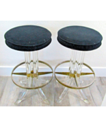 Pair of Hollywood Regency Lucite and Chrome Swivel Stools by Hill Manufa... - €1.027,44 EUR