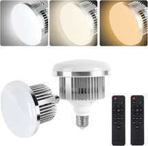 2Pack 85W Dimmable Tricolor Led Bulbs In E27 Sockets For Photography, Ph... - £40.84 GBP