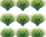 JEMONG 30 Bundles Artificial Grasses Outdoor UV Resistant Fake Grasses N... - $48.99