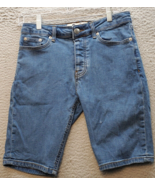 H&amp;J Denim Shorts Womens Size 30 Blue Regular Fit Flat Front Medium Wash ... - $17.59