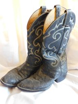 Hondo Texas Black Ostrich Cowboy Boots 7.5D - £13.36 GBP