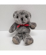 Russ Berrie Soft &#39;N Suede Tippy Teddy Bear 8&quot; Gray Plush Stuffed Animal ... - $74.69 CAD
