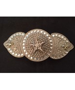 Rare 6 3/4&quot; x 2 3/4&quot; Faux Silver Diamond Belt Buckle. - $112.67 MXN