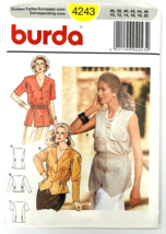 Burda Sewing Pattern 4243 Women&#39;s Blouse 3 Designs Sizes 10-20 US &amp; 36-46 Europe - $8.79