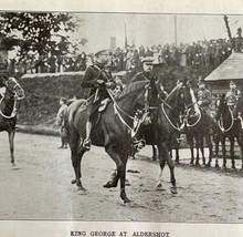 1914 King George On Horse Aldershot Equestrian WW1 Print Antique Militar... - $39.99