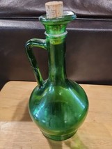 Vintage Green Glass Wine Bottle Jug Style Bottle WINE WORLD 1976 - £25.65 GBP