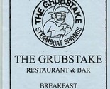 The Grubstake Restaurant &amp; Bar Menu Steamboat Springs Colorado  - £14.28 GBP