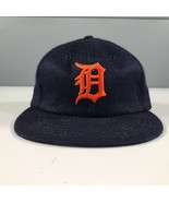 Vintage Detroit Tigers Enganliegend Hut Blau Orange Logo Wolle Rayon Led... - £146.25 GBP