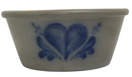 VTG Rowe Pottery Work Heart Gray Blue Mixing Bowl ‘92 Stoneware Cambridge Rustic - £38.50 GBP