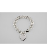 Tiffany &amp; Co.Argent Sterling Vierge Coeur Étiquette Breloque Bracelet 7 &quot; - $470.37 CAD