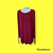 White House Black Market Women&#39;s Top Small Burgundy Scoop Neck Rayon Blend - £16.40 GBP