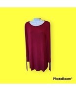White House Black Market Women&#39;s Top Small Burgundy Scoop Neck Rayon Blend - £16.30 GBP