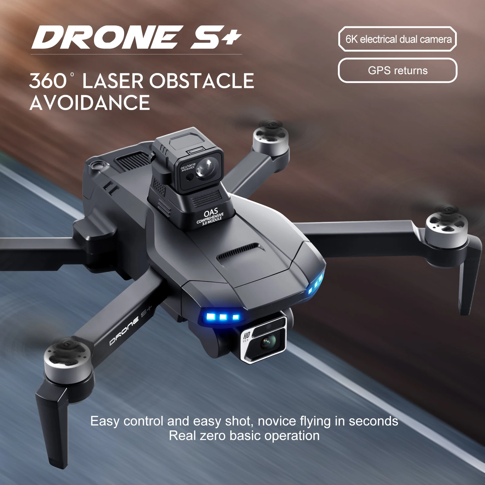Drone High-Performance 3000Meters LSRC-S+ Gps 5G Wifi Fpv With 6K Hd Came - £145.54 GBP+