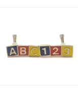 Vintage Enamel ABC 123 Drawer Cabinet Door Wardrobe Pull Handle 4&quot; - $4.92