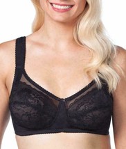 Leading Lady Womens Comfort Wirefree Lace Bra Black Various Sizes NWT #5203 - $17.99