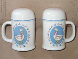 Large Vintage Salt & Pepper Set in the Ribbon Geese pattern by Treasure Craft - $18.00