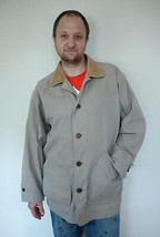 Lands End Cotton Canvas Corduroy Barn Field Work Jacket Coat M 32-34 Grey Mens - £36.95 GBP