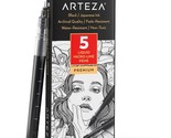 Set Of Five Black Fineliners With Japanese Archival Ink From Arteza Micr... - $31.92