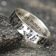 Do What Makes Your Soul Shine &#39;Retro Butterfly Letter Rings for Women Men Teen G - £9.00 GBP