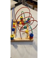 Wooden Baby Math Toys Counting Circles Bead Abacus Wire Maze Roller Coas... - $9.90