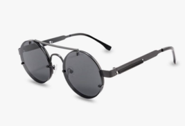 New Men’s Black Round Tinted Lens Retro Fashion Sunglasses  - £10.90 GBP