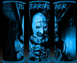 Glow in the Dark Terrifier Art the Clown Horror Green Background Cup Mug Tumbler - £18.34 GBP
