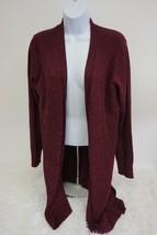 Retrology Knit Cardigan Sweater Women&#39;s Size M Burgundy Marbled - £7.88 GBP