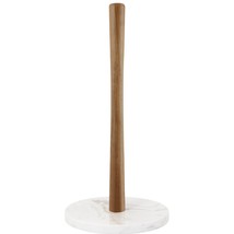 Wood Paper Towel Holder, Marble Base Modern Decorative Countertop Standing Rolls - $35.99