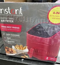 Instant Vortex 2QT Mini Air Fryer for Quick Easy Meals Instant Pot - Red - £54.07 GBP