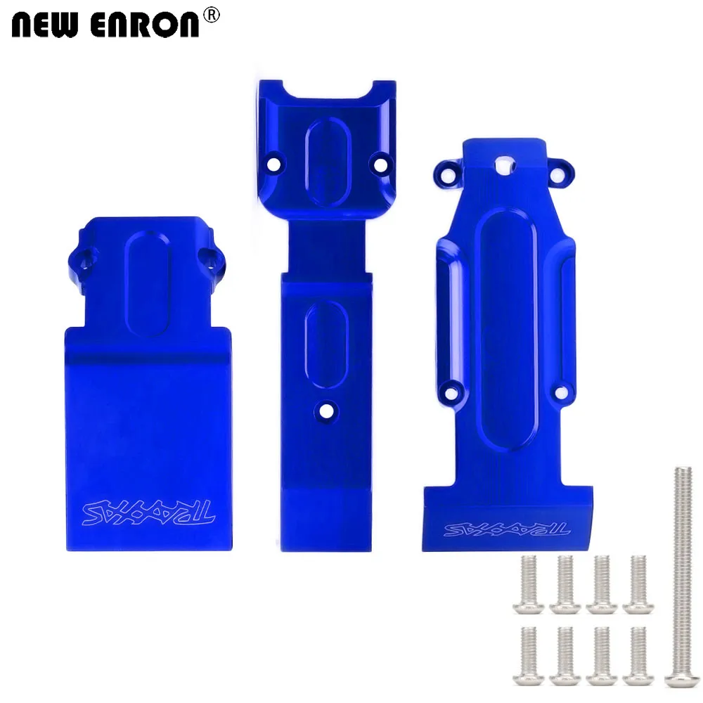 NEW ENRON Aluminum Front &amp; Rear Skid Plate #5337 Upgrade Parts 1Set for 1/10 RC - £19.58 GBP+