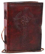 Celtic Cross 240 pages leather blank book with latch  - £21.57 GBP
